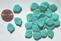 25 14mm Wide Opaque Turquoise Leaf